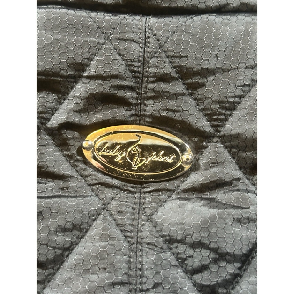 VTG Baby Phat Women's M Quilted Puffer Jacket Faux Fur Babydoll Zip Latch Y2K - Picture 4 of 9